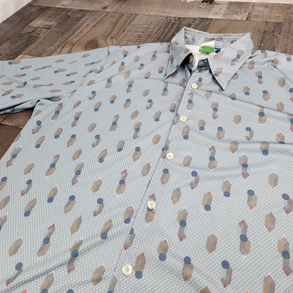 Retro Mens Dragonfly "Disco Series" Size L Retro Pattern‎ Button Down Shirt NWT - Picture 8 of 9